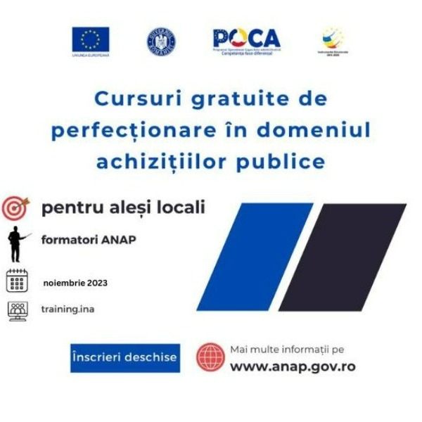 Ultimele patru grupe la cursurile gratuite de perfecționare în domeniul achizițiilor publice pentru aleșii locali