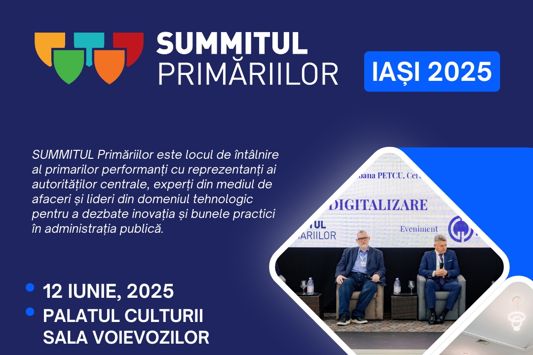 Summitul Primăriilor 2025 se mută într-un cadru spectaculos, la Palatul Culturii din Iași!