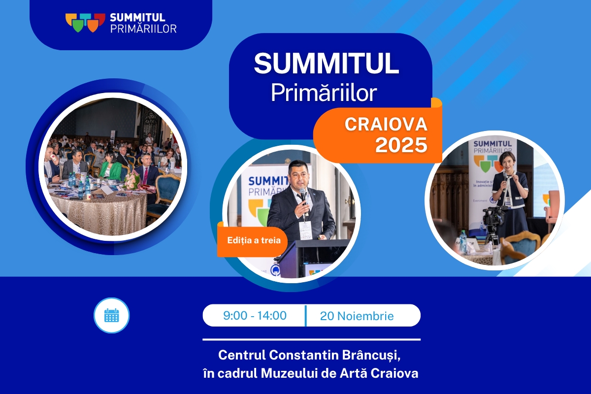 Mai sunt 3 ZILE până când Craiova devine capitala administrației locale din România: a treia ediție a Summitului Primăriilor are loc pe 20 noiembrie 2025