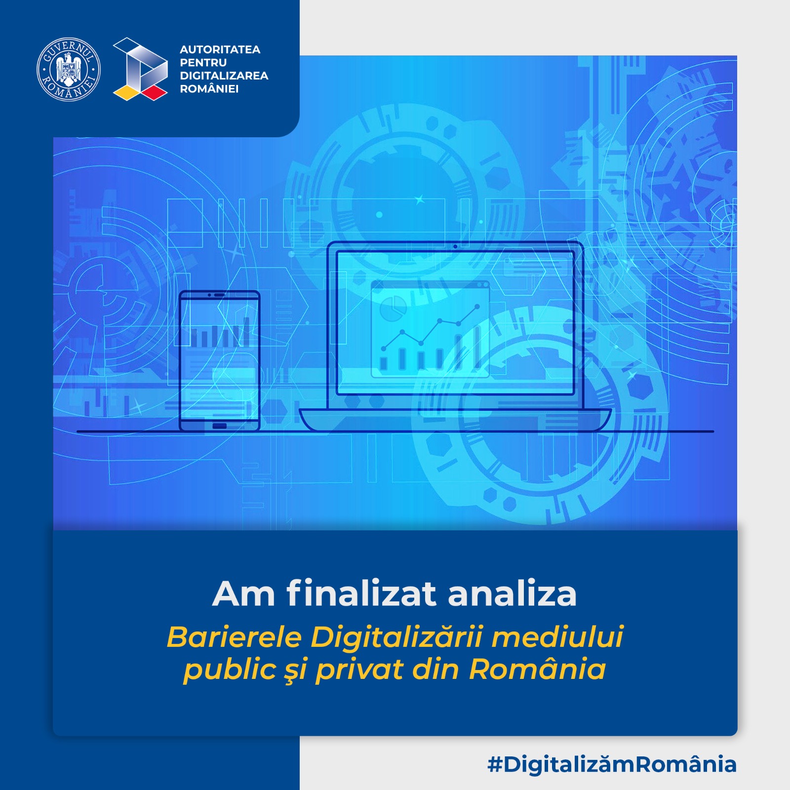 Comunicat de presă | Autoritatea pentru Digitalizarea României a finalizat analiza  „Barierele Digitalizării mediului public şi privat din România”
