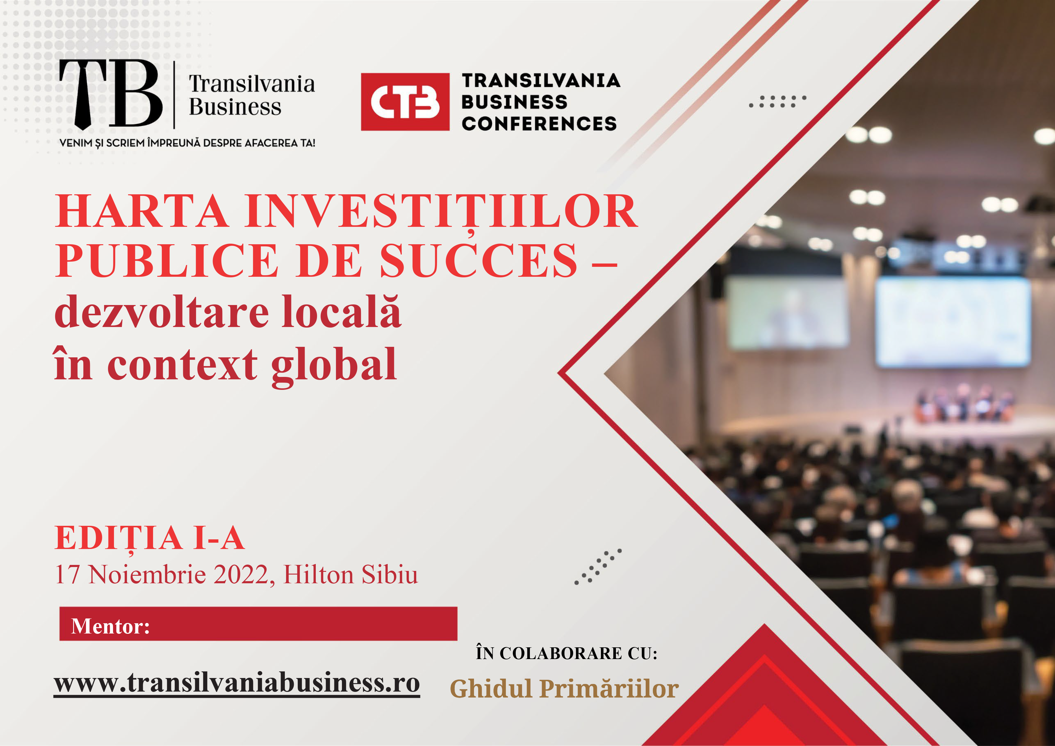 INVITAȚIE EVENIMENT: Harta Investițiilor Publice de Succes – dezvoltare locală în context global