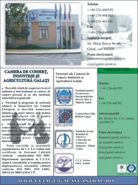 CAMERA DE COMERŢ, INDUSTRIE ŞI AGRICULTURĂ GALAŢI