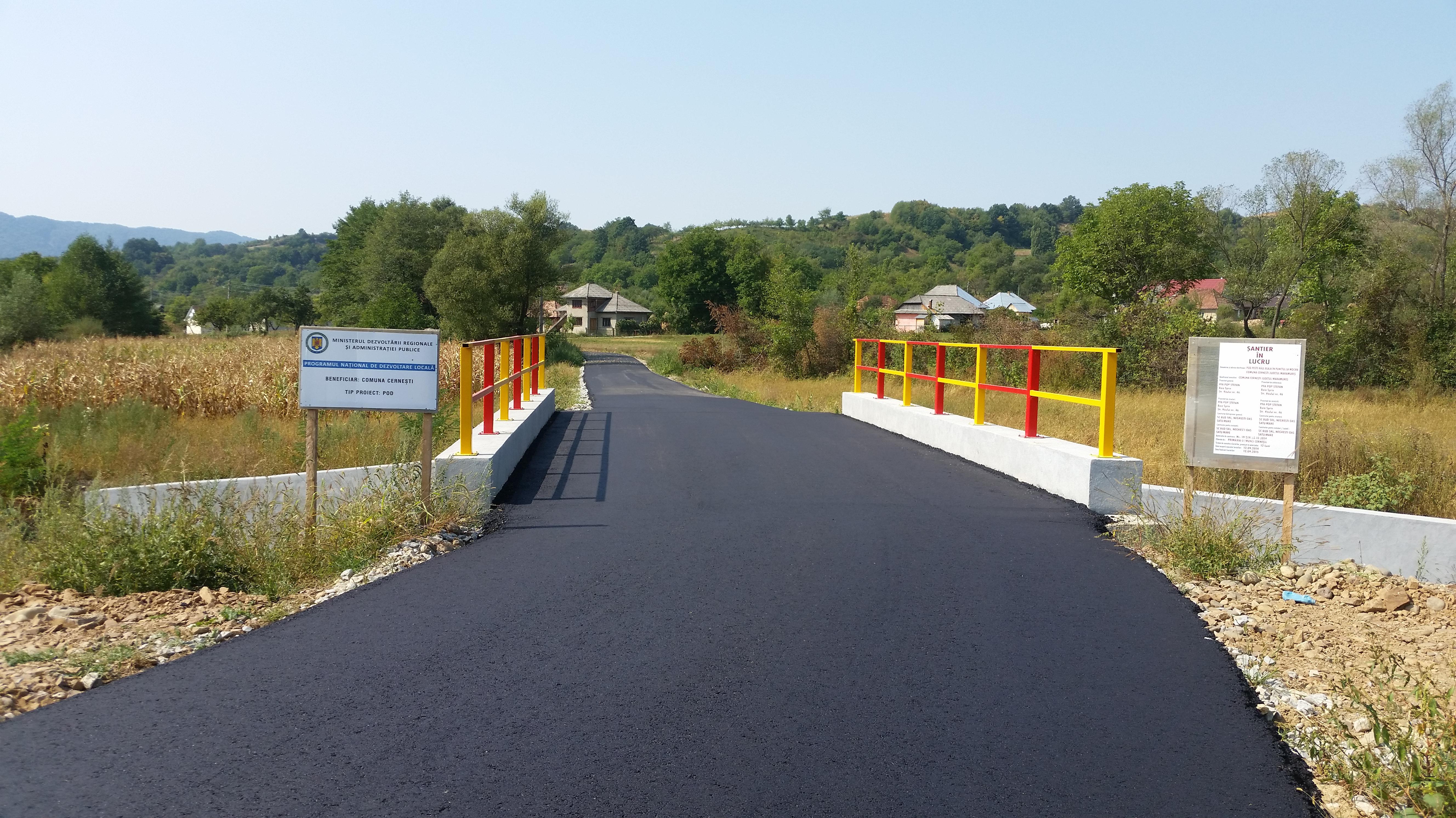 Pod peste P. Bloaja în punctul “La cimitir în Mocira” în satul Cernești, județul Maramureș, - valoare obiectiv 558 505 RON , LUCRARE FINALIZATĂ