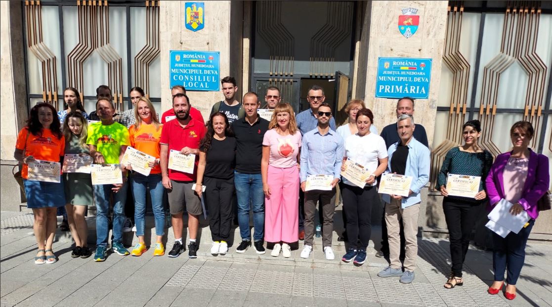 Primăria Deva a onorat voluntarii implicați în activitățile organizate la Deva cu ocazia ,,Săptămânii Europene a Sportului”