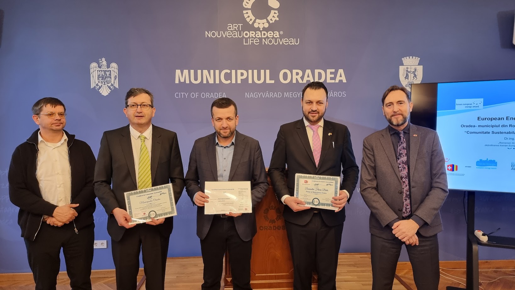 Municipiul Oradea a primit diploma European Energy Award –  Comunitate Sustenabilă