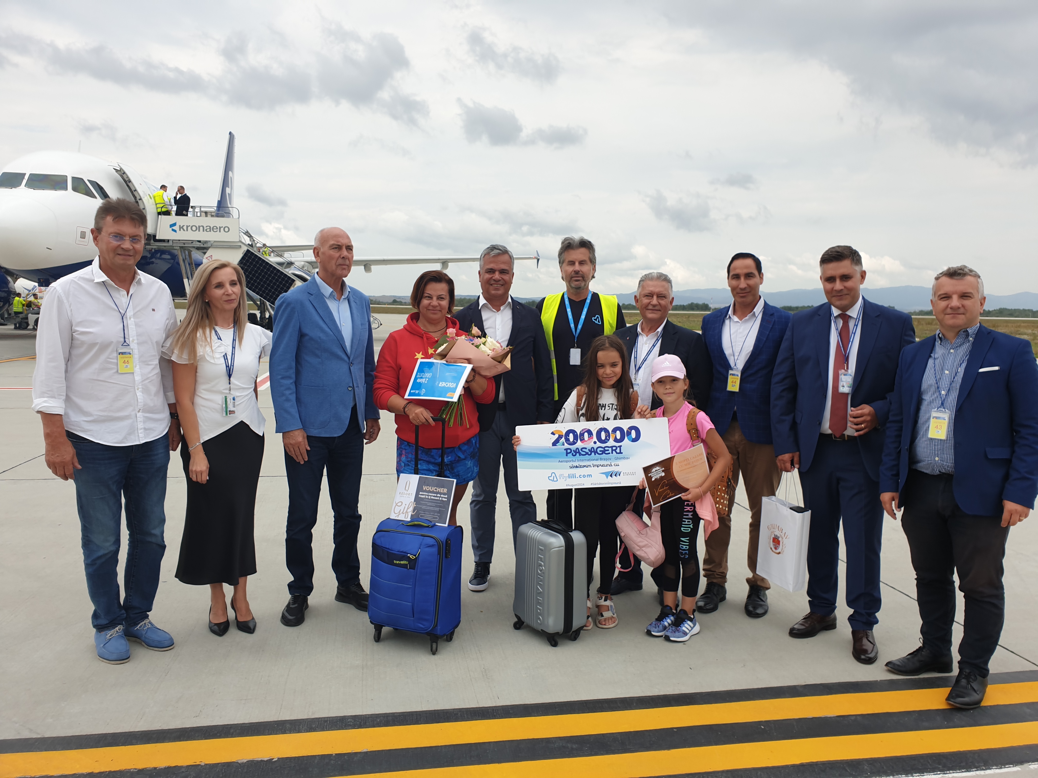 Pasagerul cu numărul 200.000 al Aeroportului Internaţional Braşov-Ghimbav