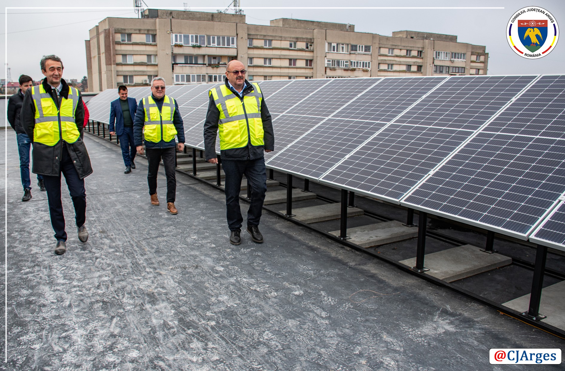 Președintele Consiliului Județean Argeș, Ion Mînzînă, pe șantierul de la Palatul Administrativ