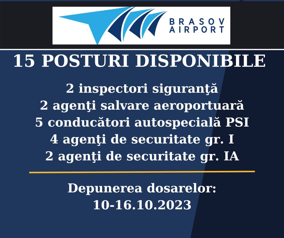 Alte 15 posturi scoase la concurs la Aeroport
