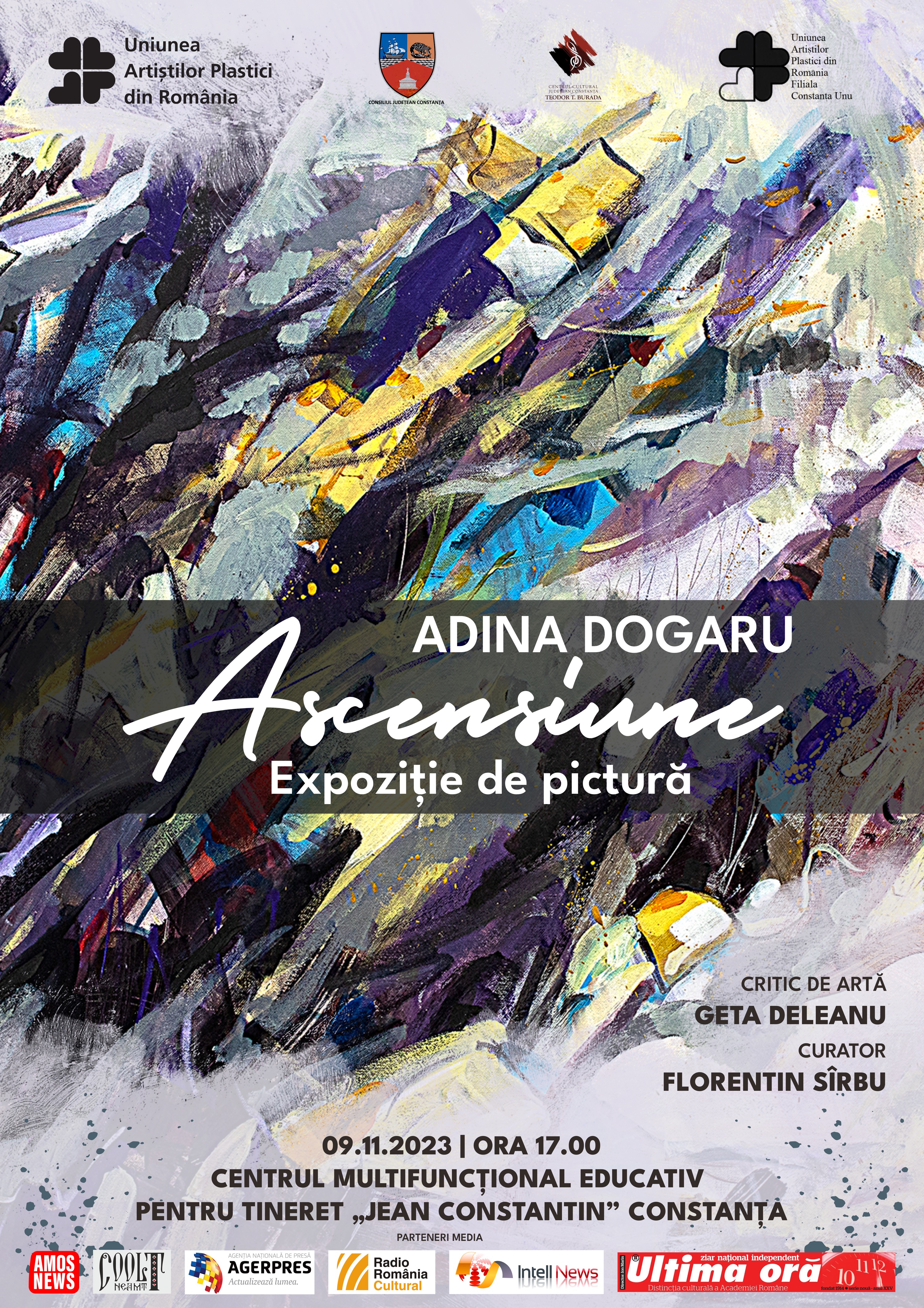 Expoziția ,,Ascensiune’’, o incursiune în universul tematic al pictoriței Adina  Dogaru (09 – 16 noiembrie 2023)