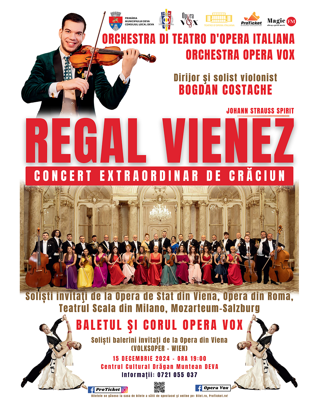 ORCHESTRA DI TEATRO D’OPERA ITALIANA și ORCHESTRA OPEREI VOX,  ÎNTR-UN REGAL MUZICAL LA DEVA!