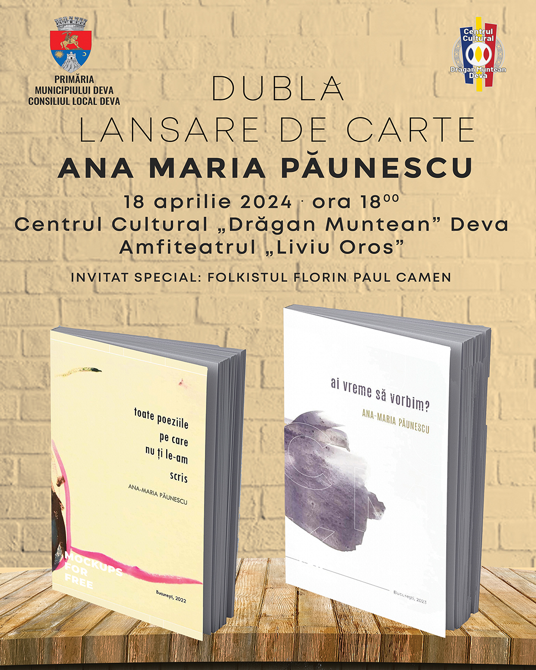 Lansare de carte la Deva, cu Ana-Maria Păunescu, fiica regretatului poet Adrian  Păunescu!