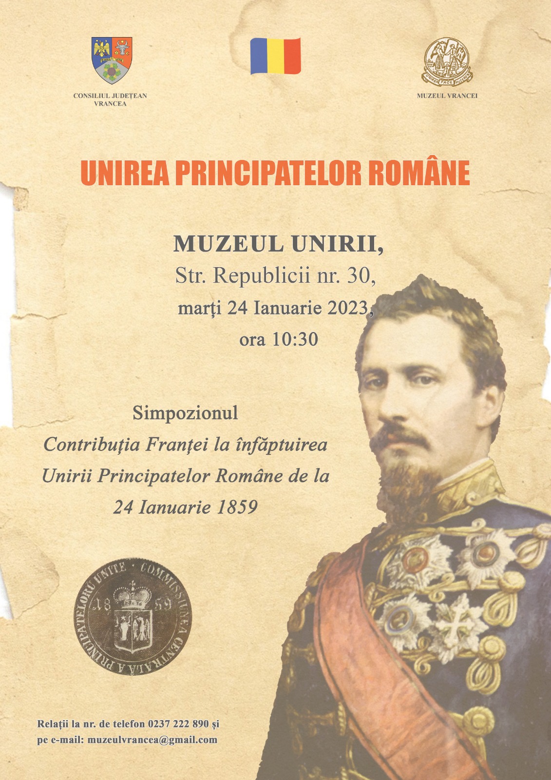 Ambasadorul Franței în România, invitat la simpozionul dedicat Unirii  Principatelor Române, la Muzeul Unirii din Focșani