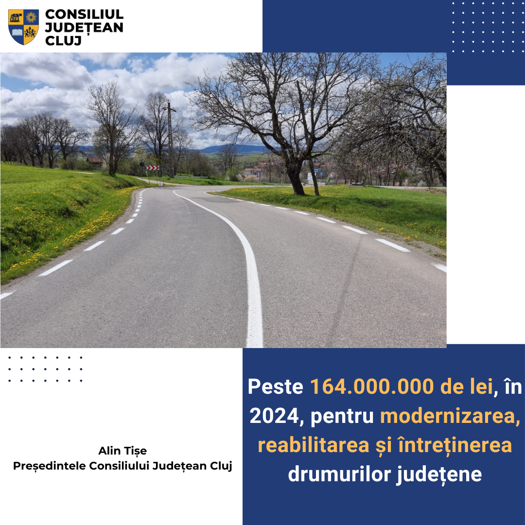 Peste 164.000.000 de lei, în 2024, pentru modernizarea, reabilitarea și întreținerea drumurilor județene