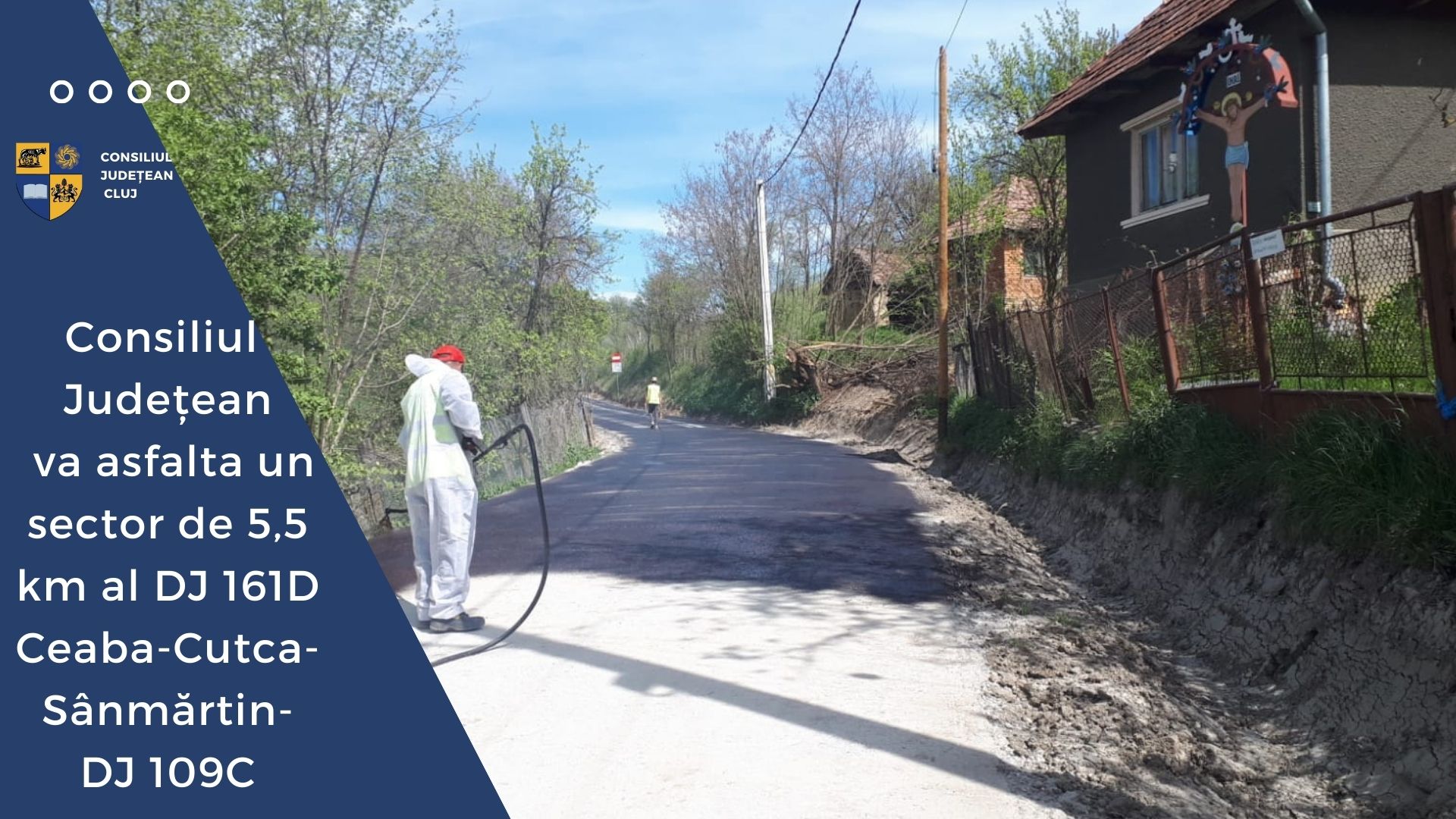 Consiliul Județean va asfalta un sector de 5,5 kilometri al DJ 161D Ceaba - Cutca - Sânmărtin - DJ 109C