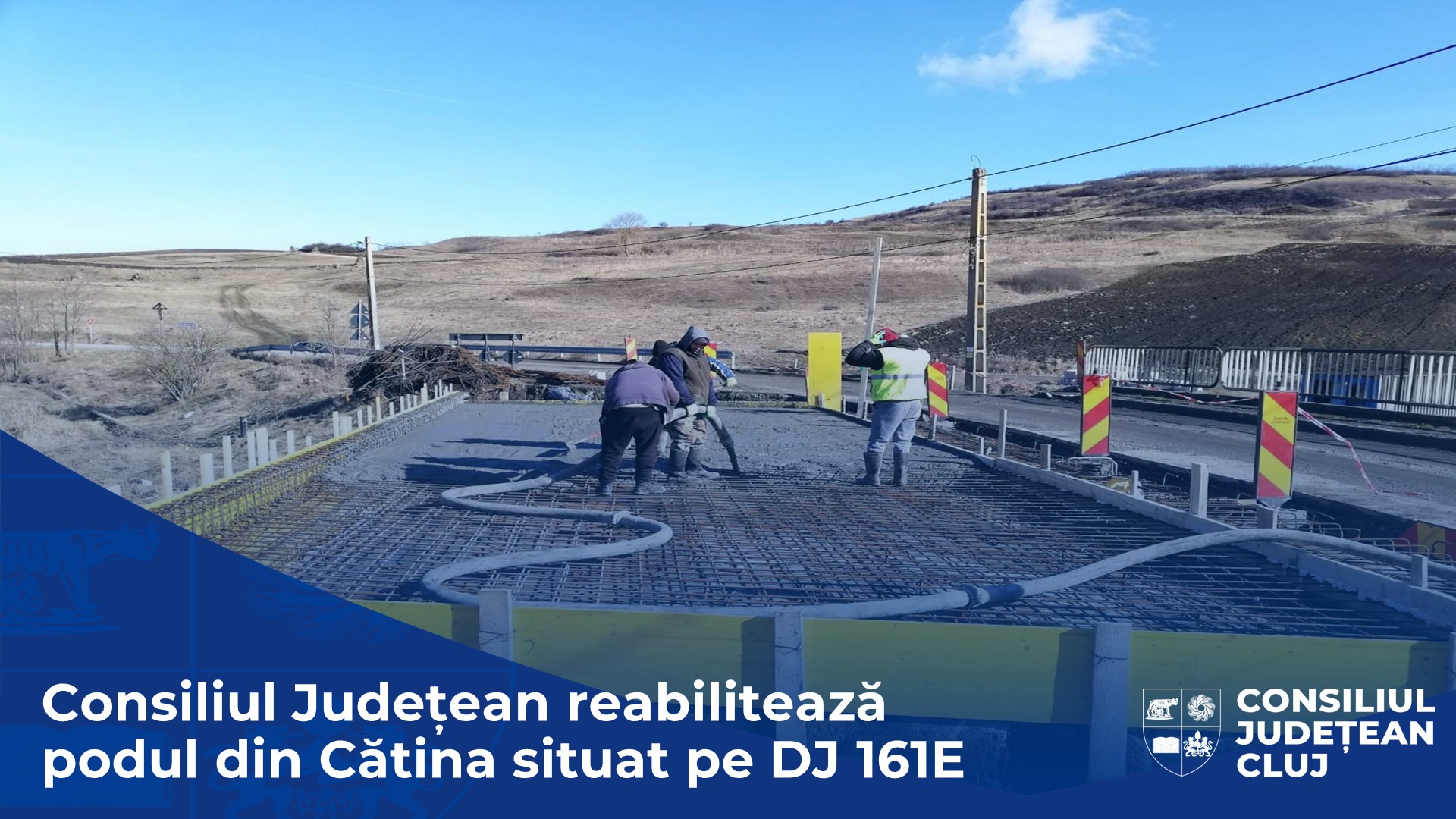 Consiliul Județean reabilitează podul din Cătina situat pe drumul județean DJ 161E