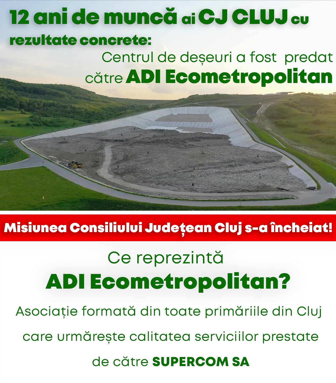 ADI Eco-Metropolitan Cluj administrează gestionarea deșeurilor din județul Cluj