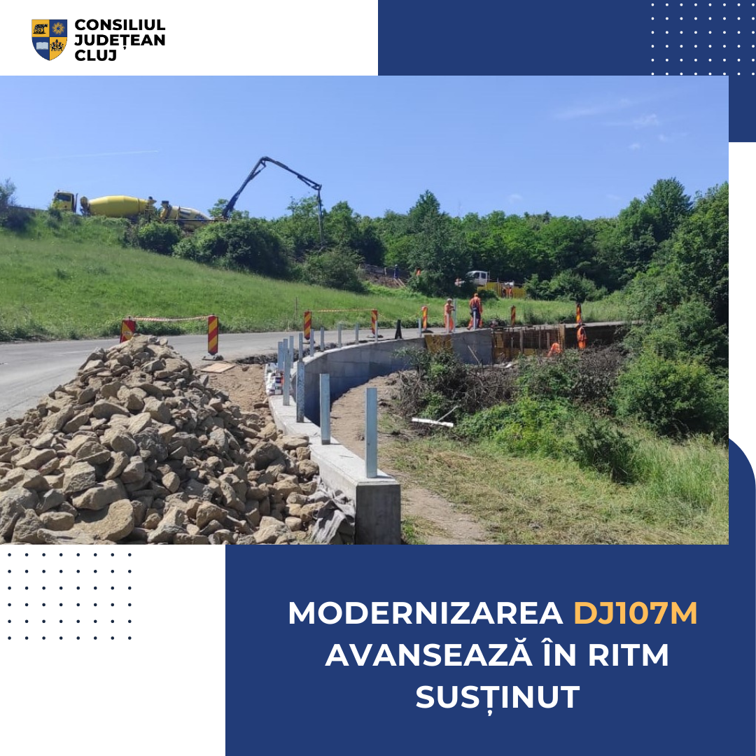 Modernizarea drumului județean 107M avansează în ritm susținut
