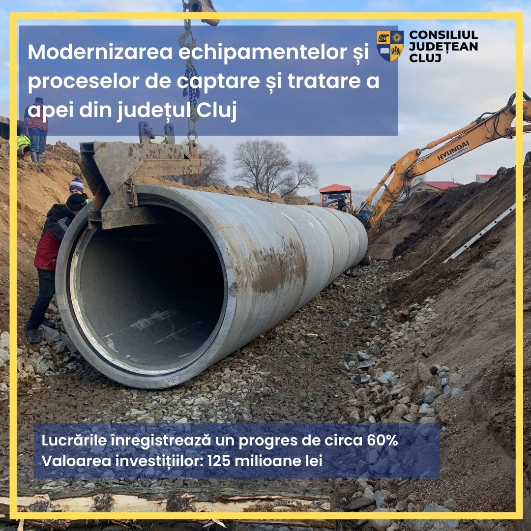 Modernizarea echipamentelor și proceselor de captare și tratare a apei din județul Cluj
