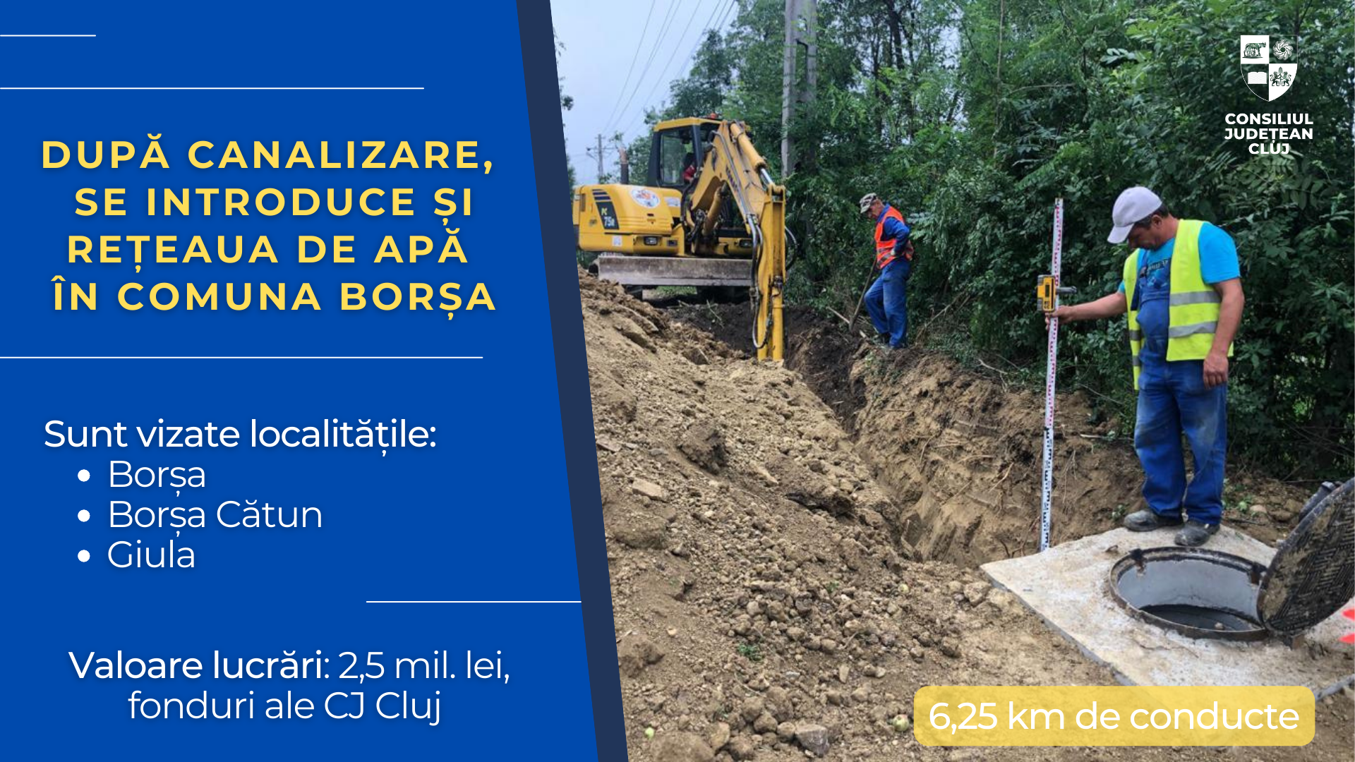După canalizare, se introduce și rețeaua de apă în comuna Borșa