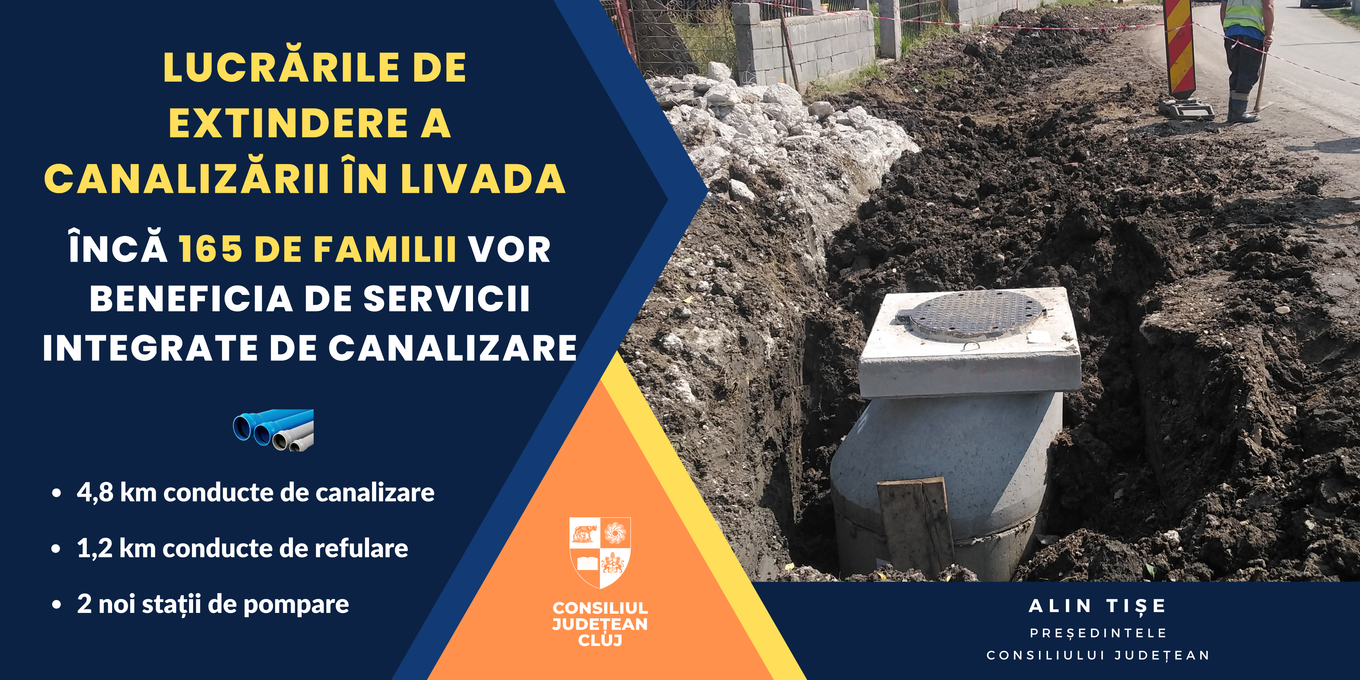 Lucrări de extindere a canalizării în Livada
