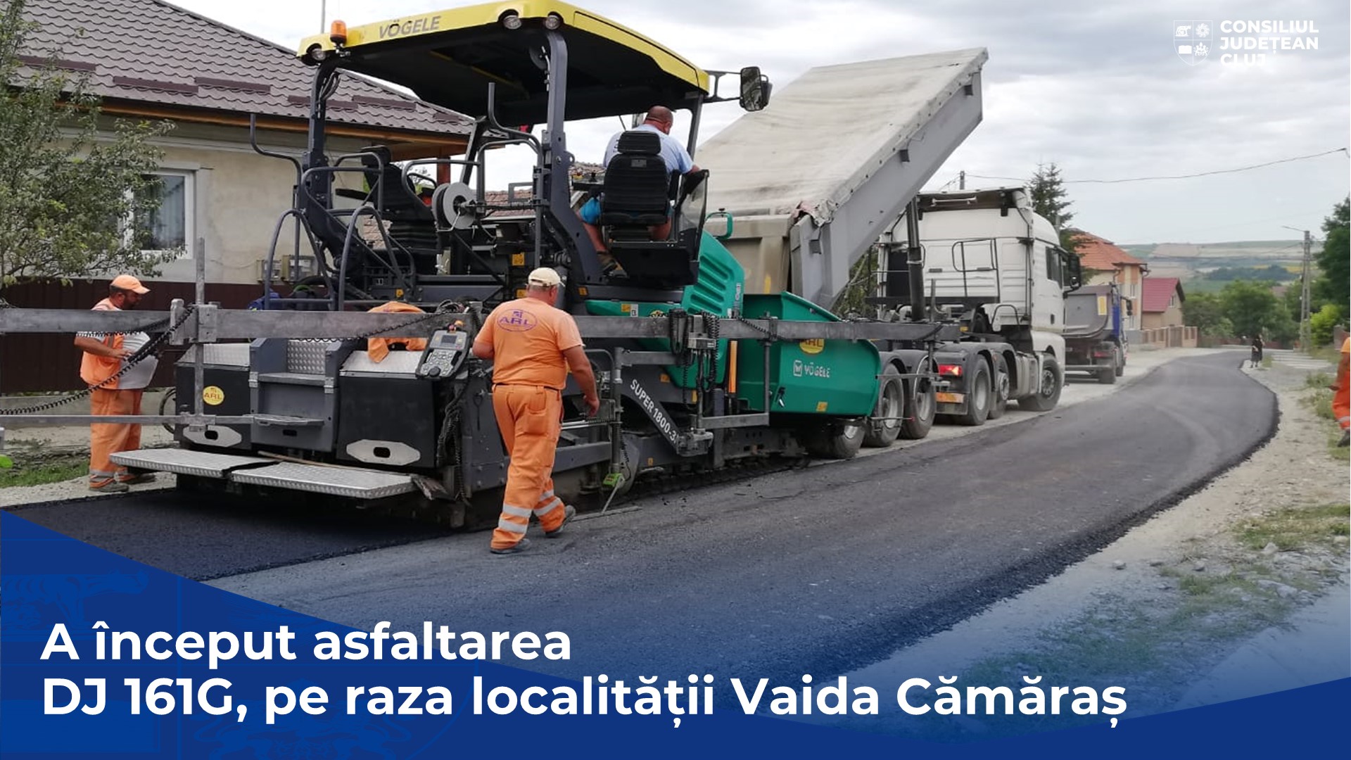 Comunicat de presă | A început asfaltarea drumului județean de pe raza localității Vaida Cămăraș