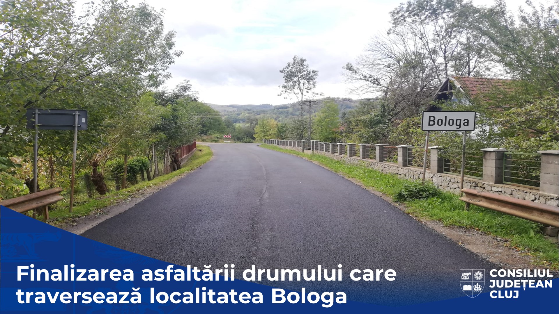 Asfaltarea drumului care traversează localitatea Bologa