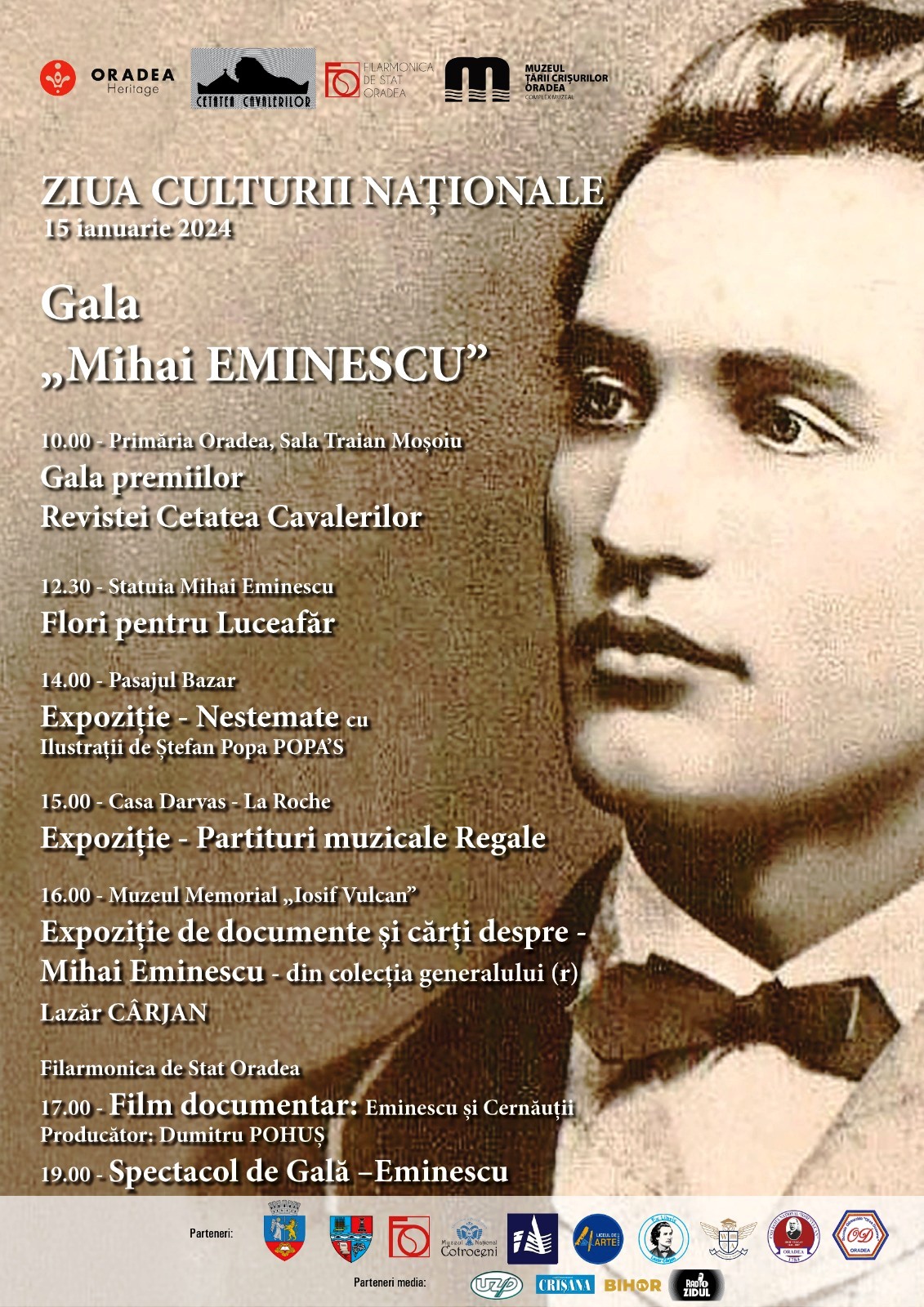 Ziua Culturii Naţionale, marcată la Oradea printr-o serie de  manifestări artistice