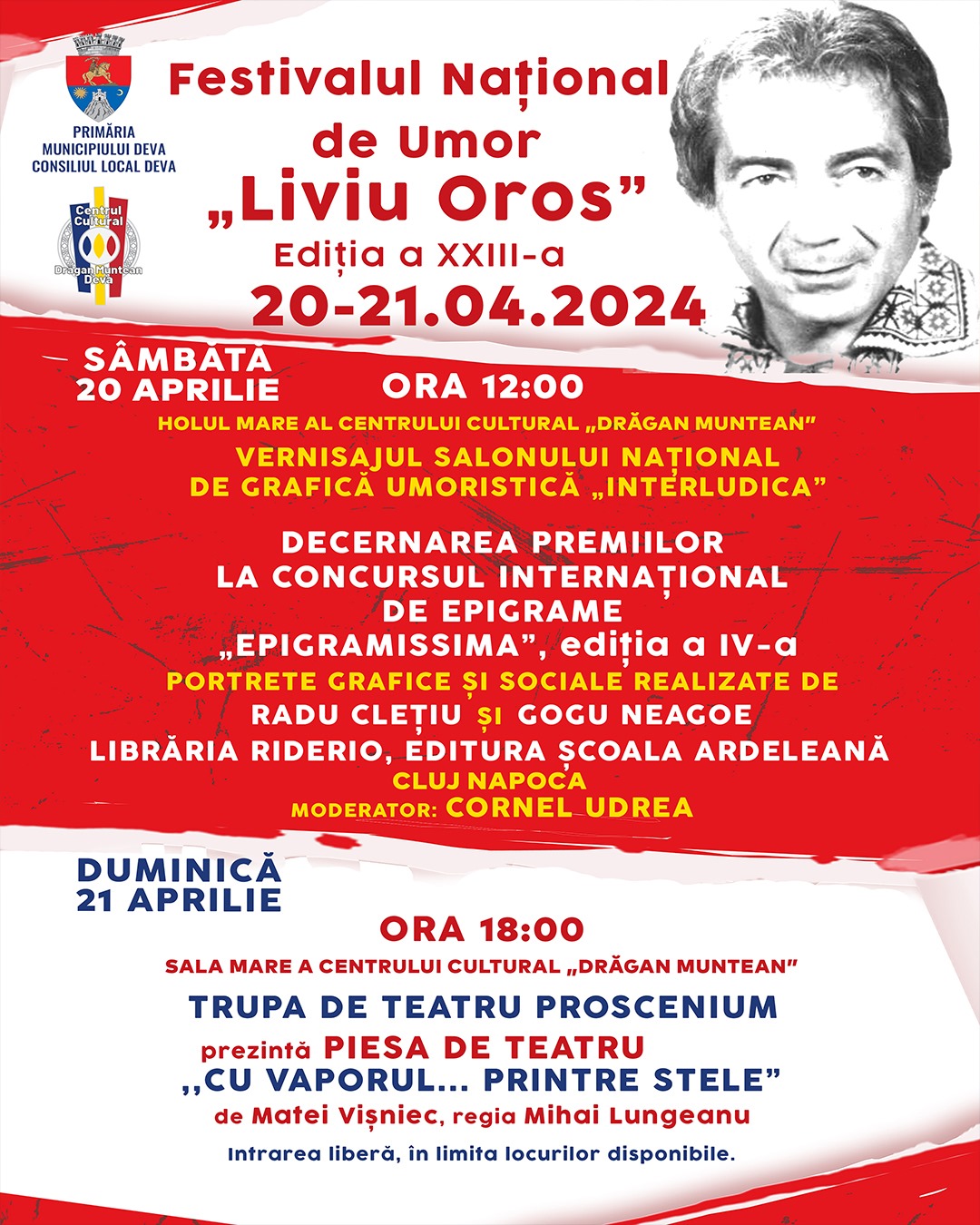 O nouă ediție a Festivalului Național de Umor „Liviu Oros”, are loc la Deva!
