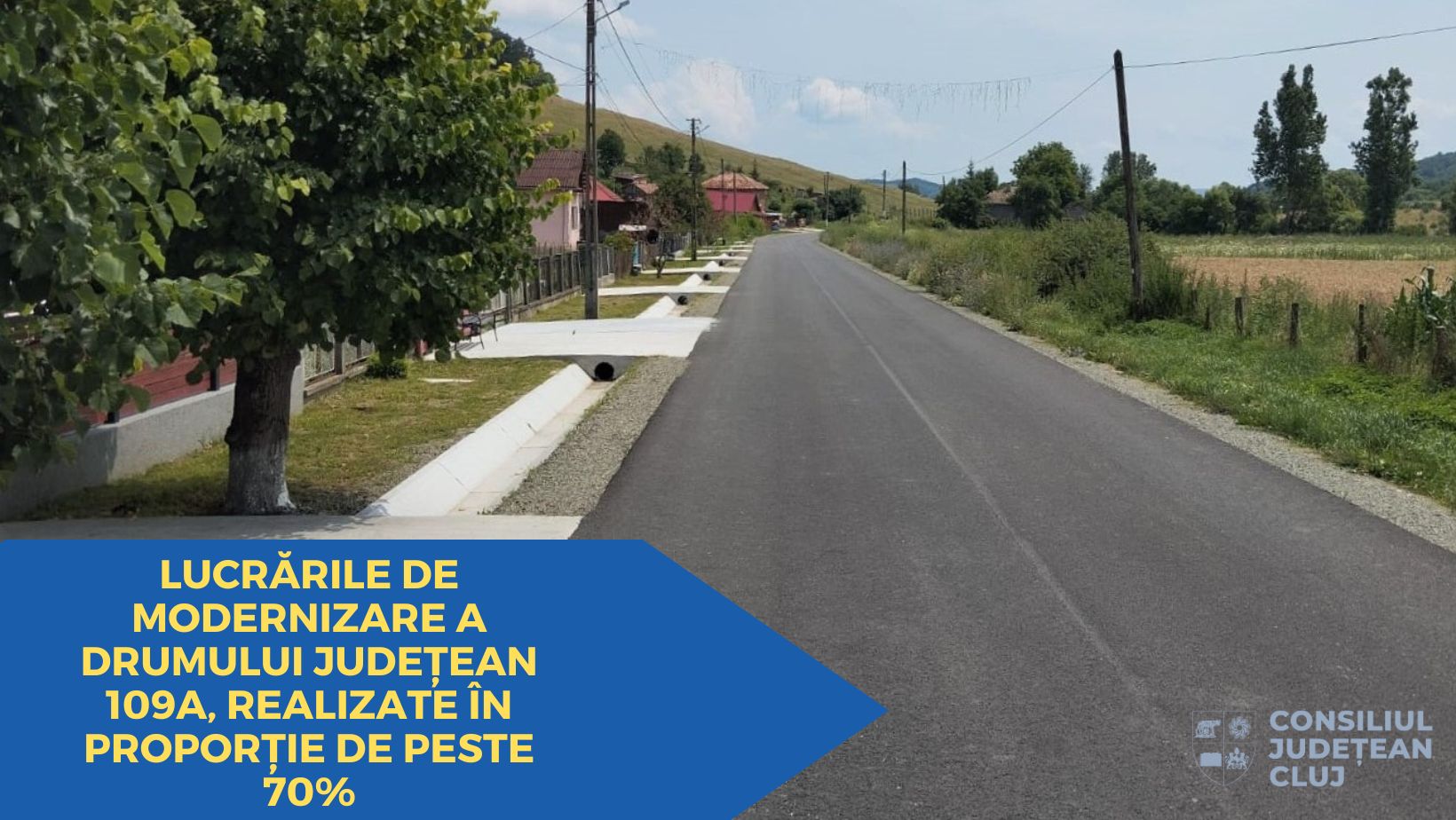 Lucrările de modernizare a drumului județean 109A, realizate în proporție de peste 70%