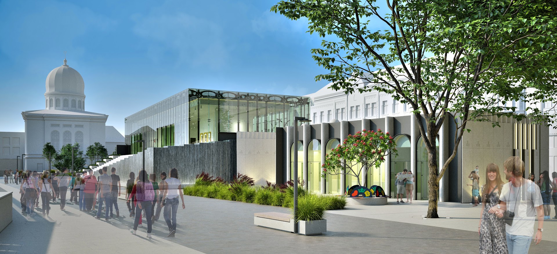 În Piațeta Independenței au început lucrările la fântâna  arteziană cu efect de tip cascadă