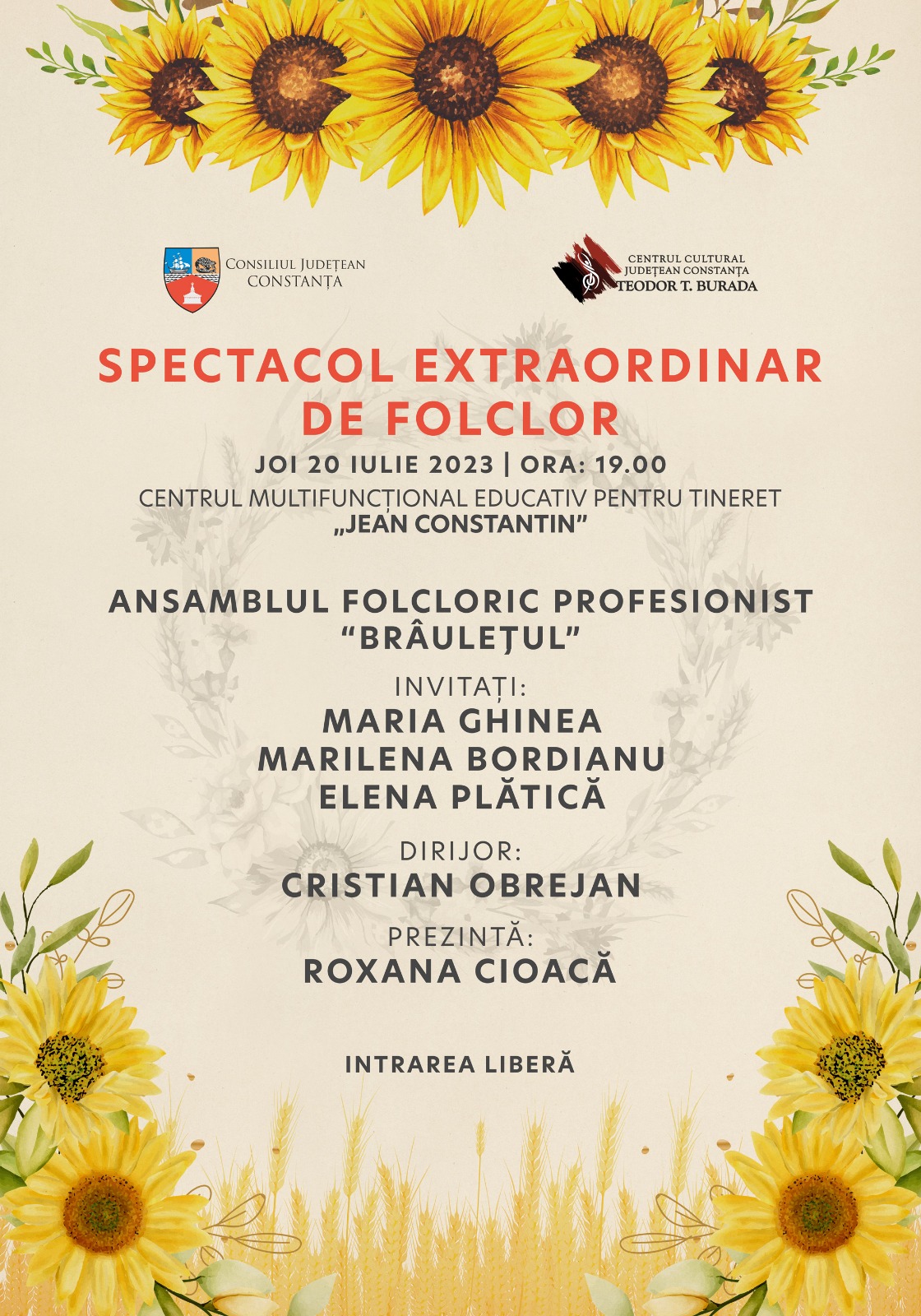 Ansamblul Folcloric Profesionist „Brâulețul” vă invită la un Spectacol  Extraordinar de Folclor!