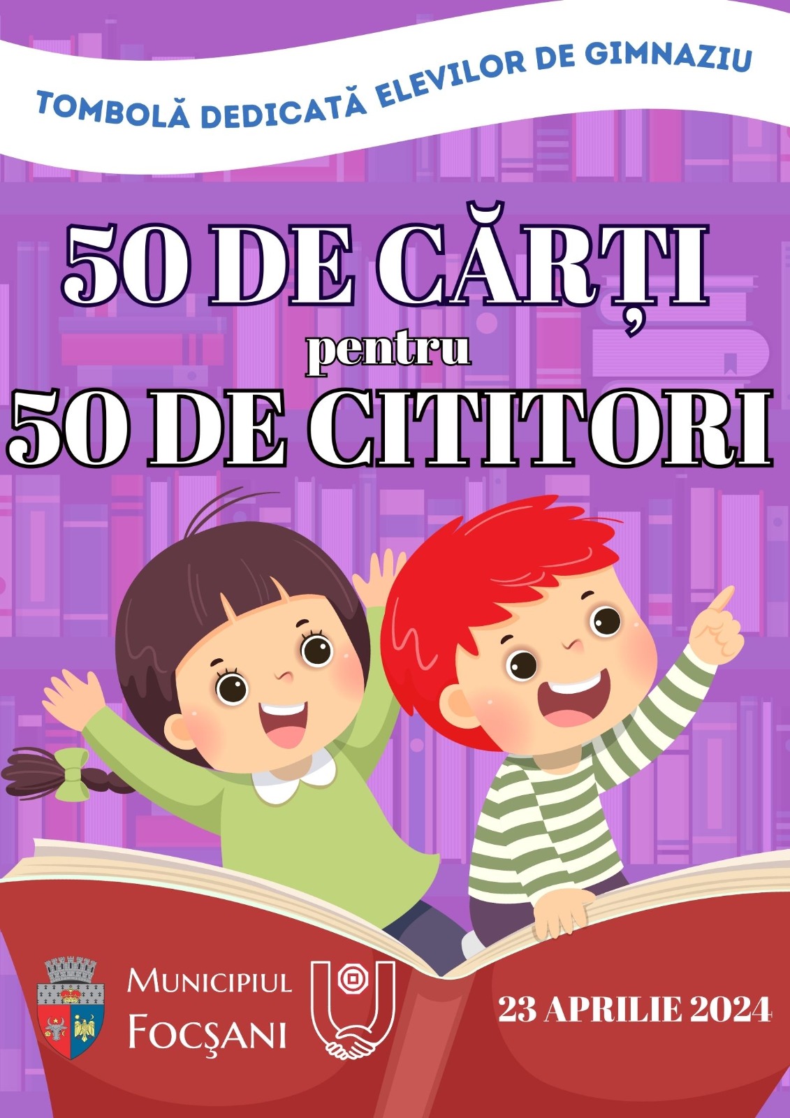 “50 de cărți pentru 50 de cititori” - Tombolă de Ziua Internațională a Cărților