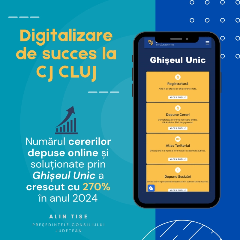 Digitalizare de succes la Consiliul Județean Cluj