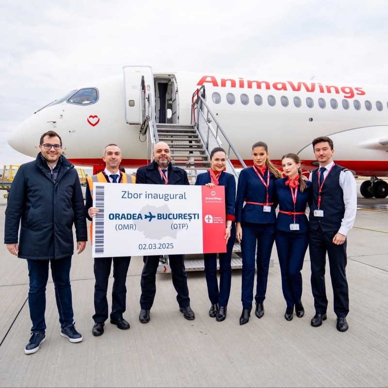 3 companii oferă zboruri Oradea - București | Zbor inaugural al  companiei românești AnimaWings