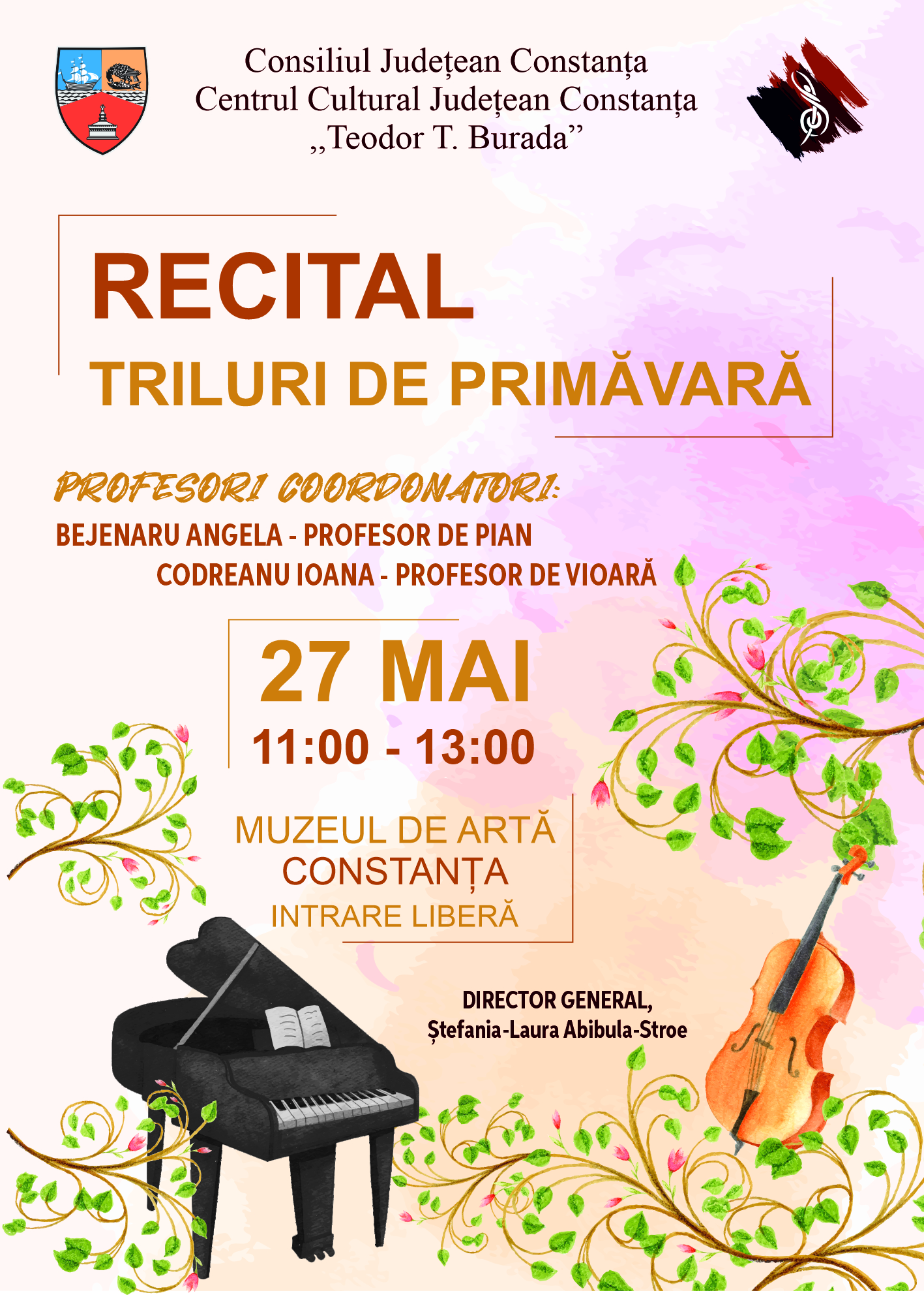 Recitaluri de primăvară ale cursanților Centrului Cultural Județean  Constanța ,,Teodor T. Burada”, la Muzeul de Artă