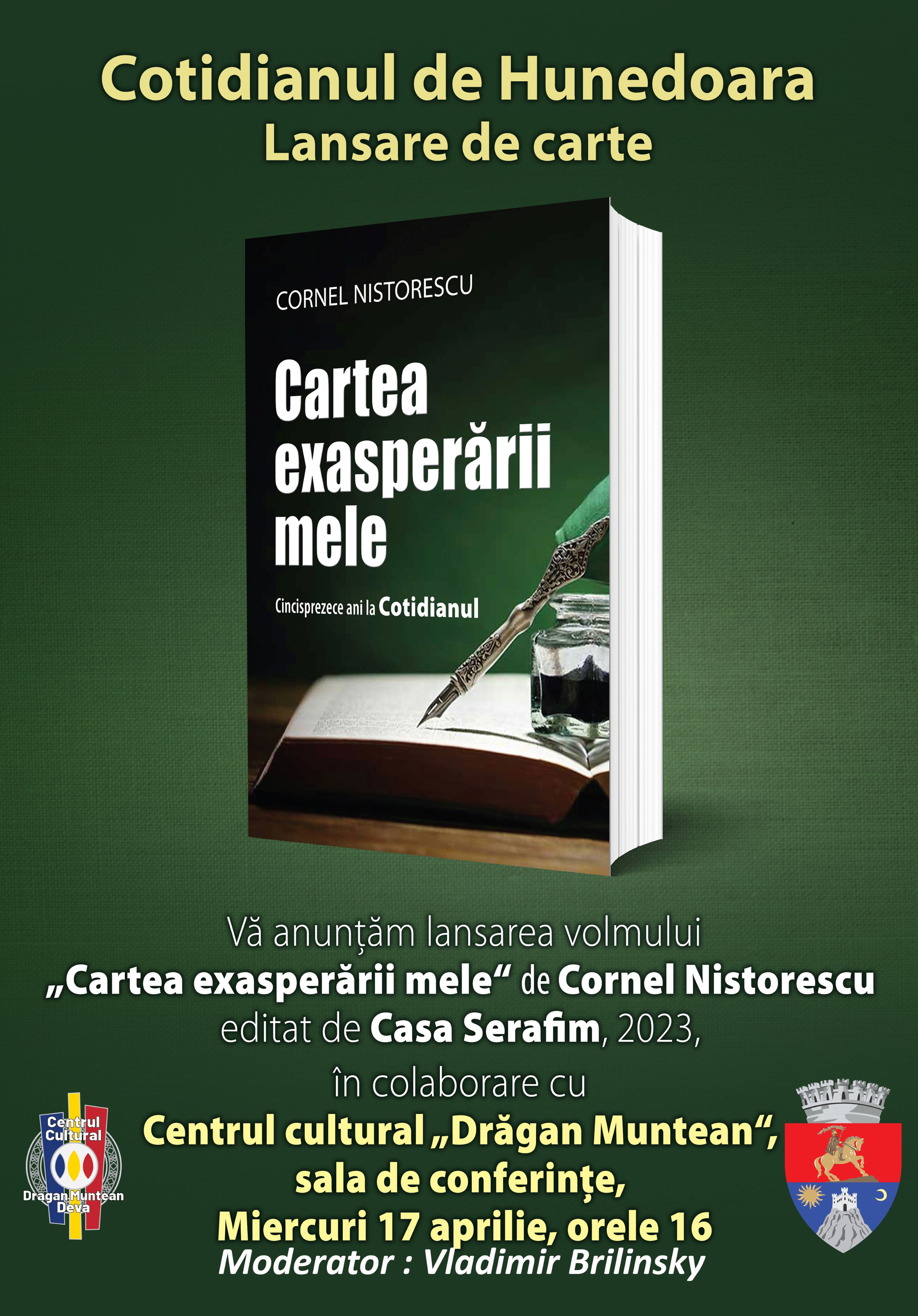 Lansare de carte. Întâlnire cu jurnalistul Cornel Nistorescu