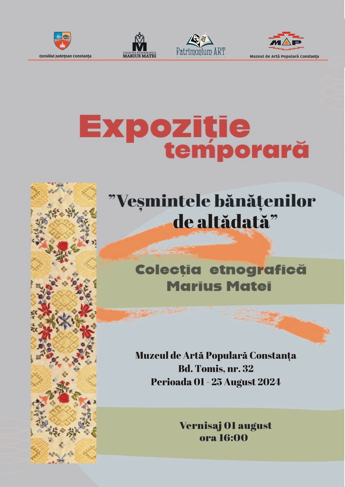 Muzeul de Artă Populară din Constanța vă invită la vernisajul expoziției „Veșmintele bănățenilor de altădată”