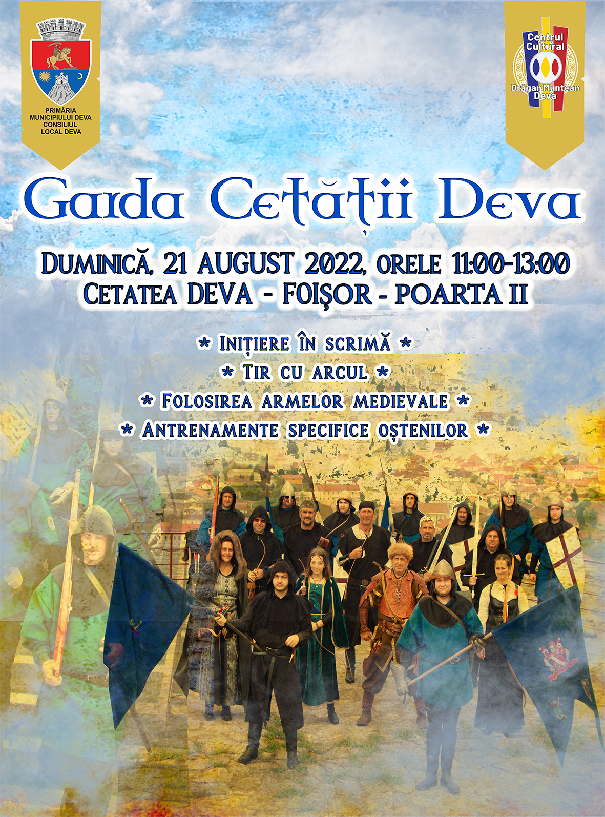 Comunicat de presă | Istoria și legendele Cetății Deva, reînviate de Garda Cetății!
