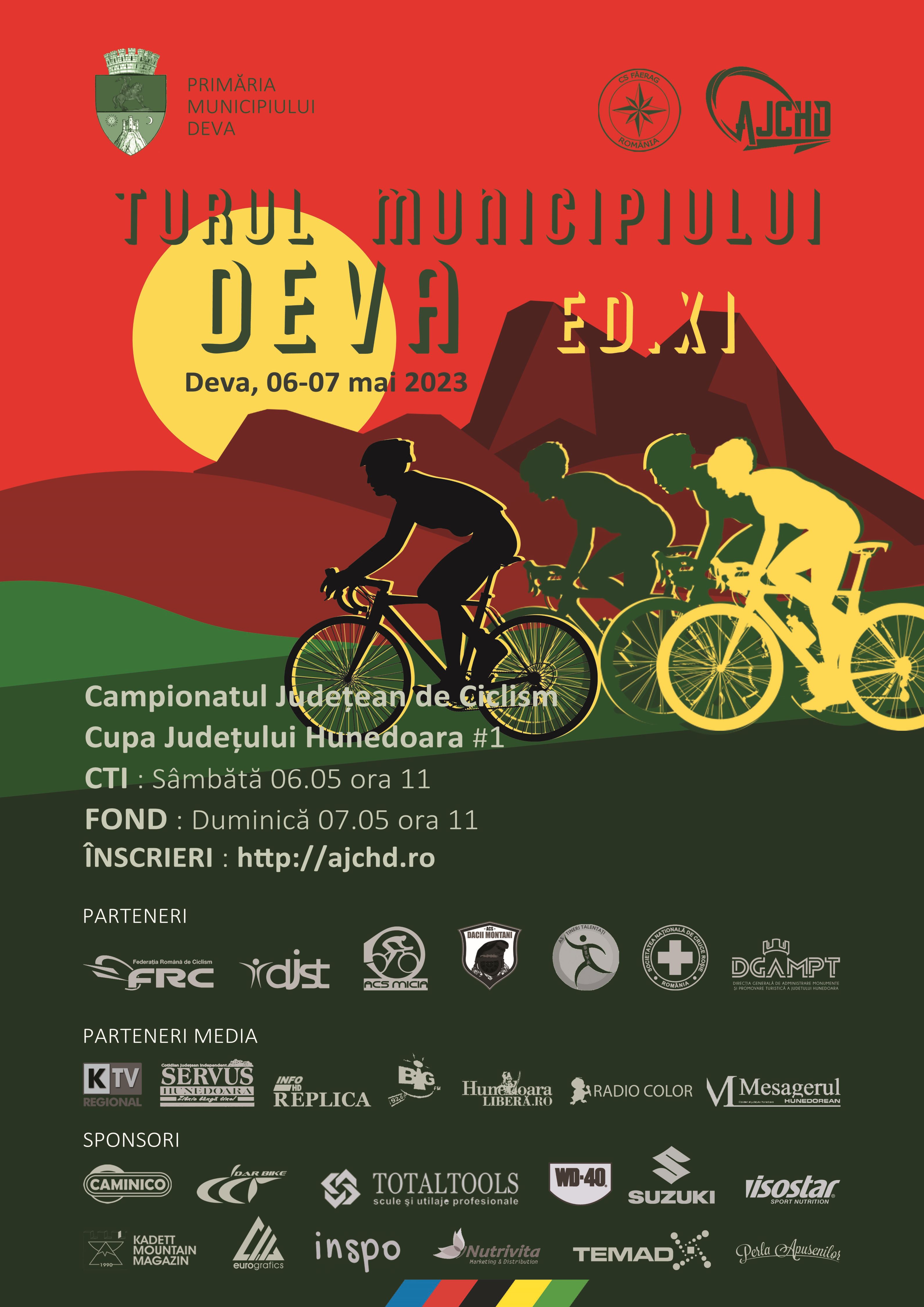 Închideri și restricții de circulație în perioada Turului Municipiului Deva la Ciclism, 7 mai 2023