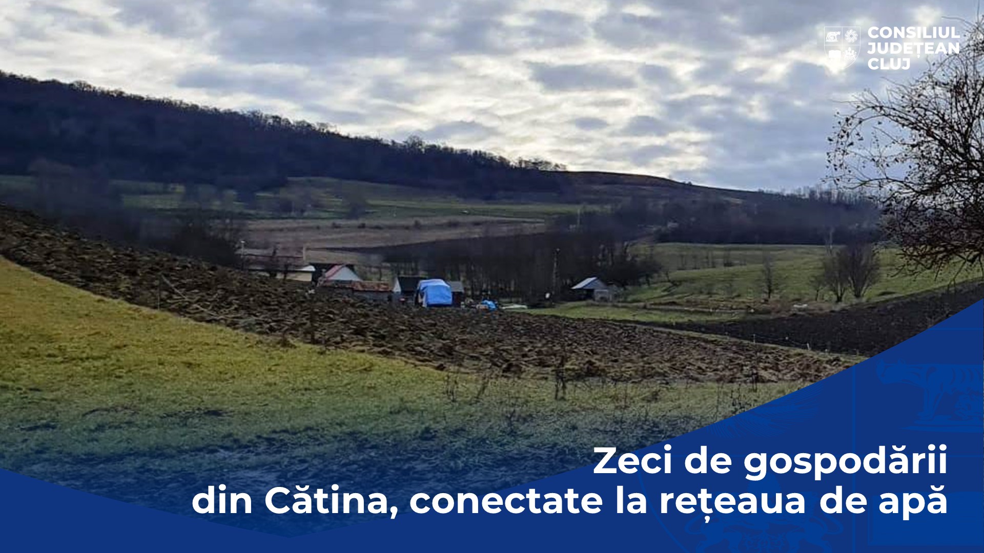 Zeci de gospodării din Cătina, conectate la rețeaua de apă