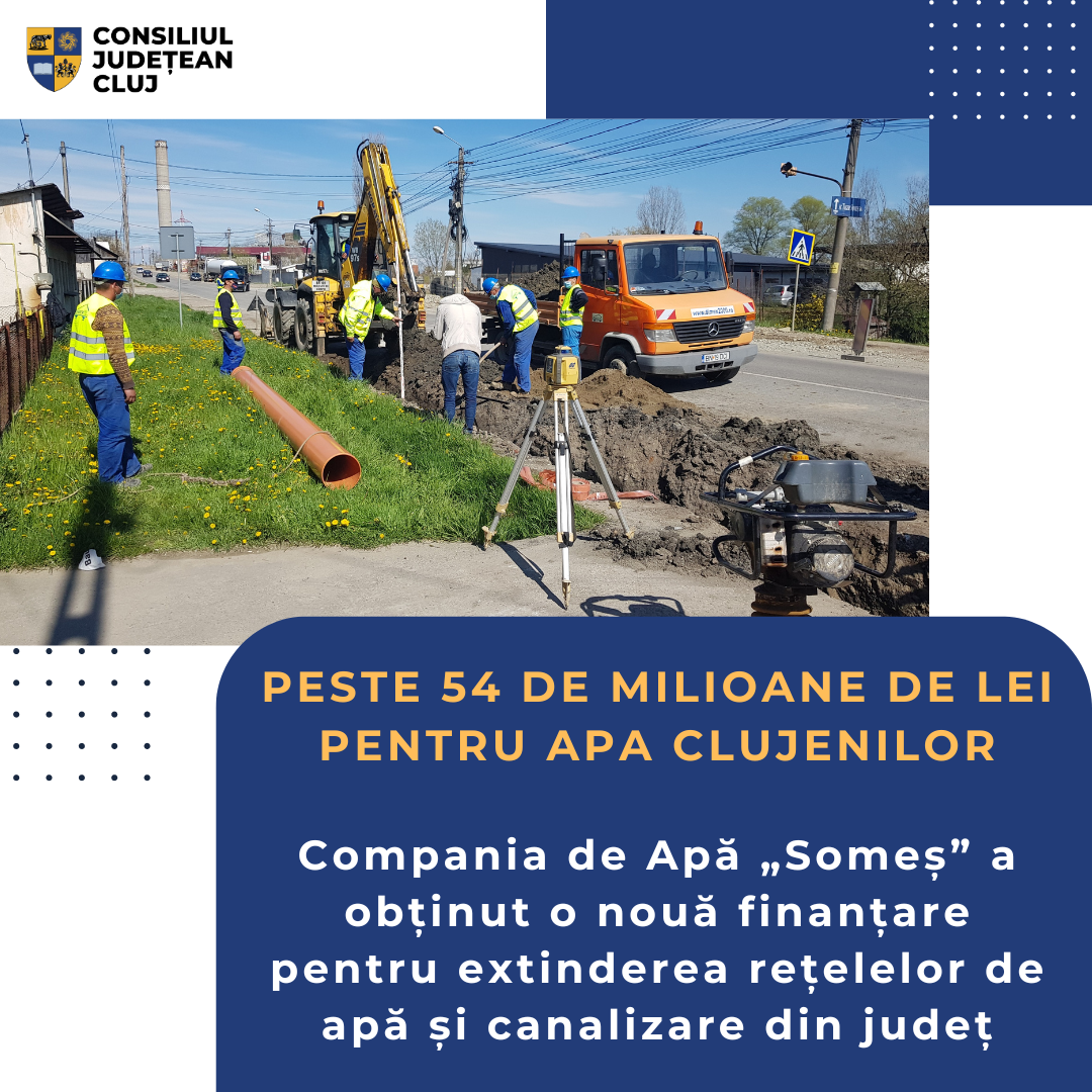 Peste 54 de milioane de lei pentru apa clujenilor
