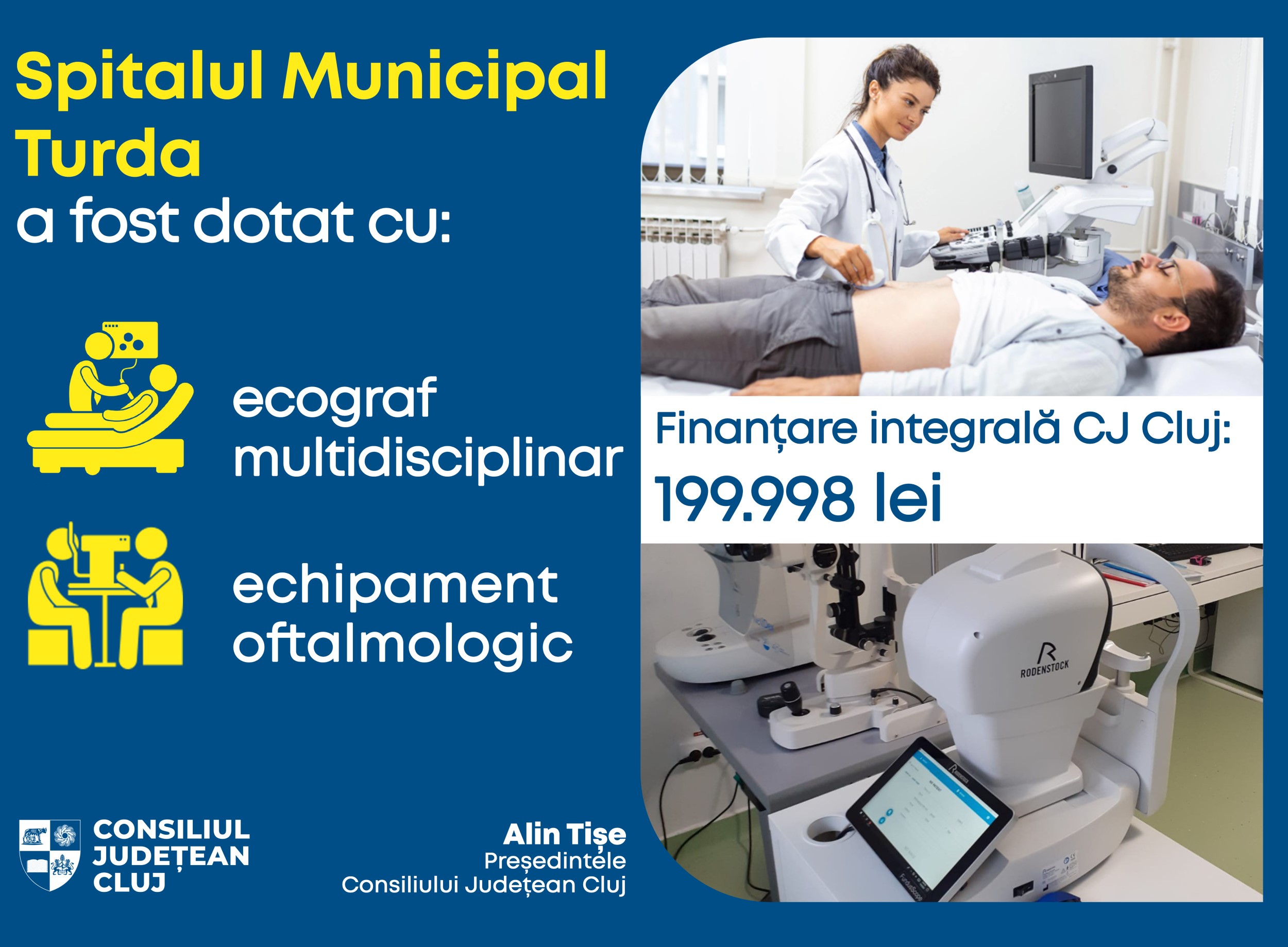 Noi echipamente medicale în dotarea Spitalului Municipal Turda, finanțate de Consiliul Județean Cluj
