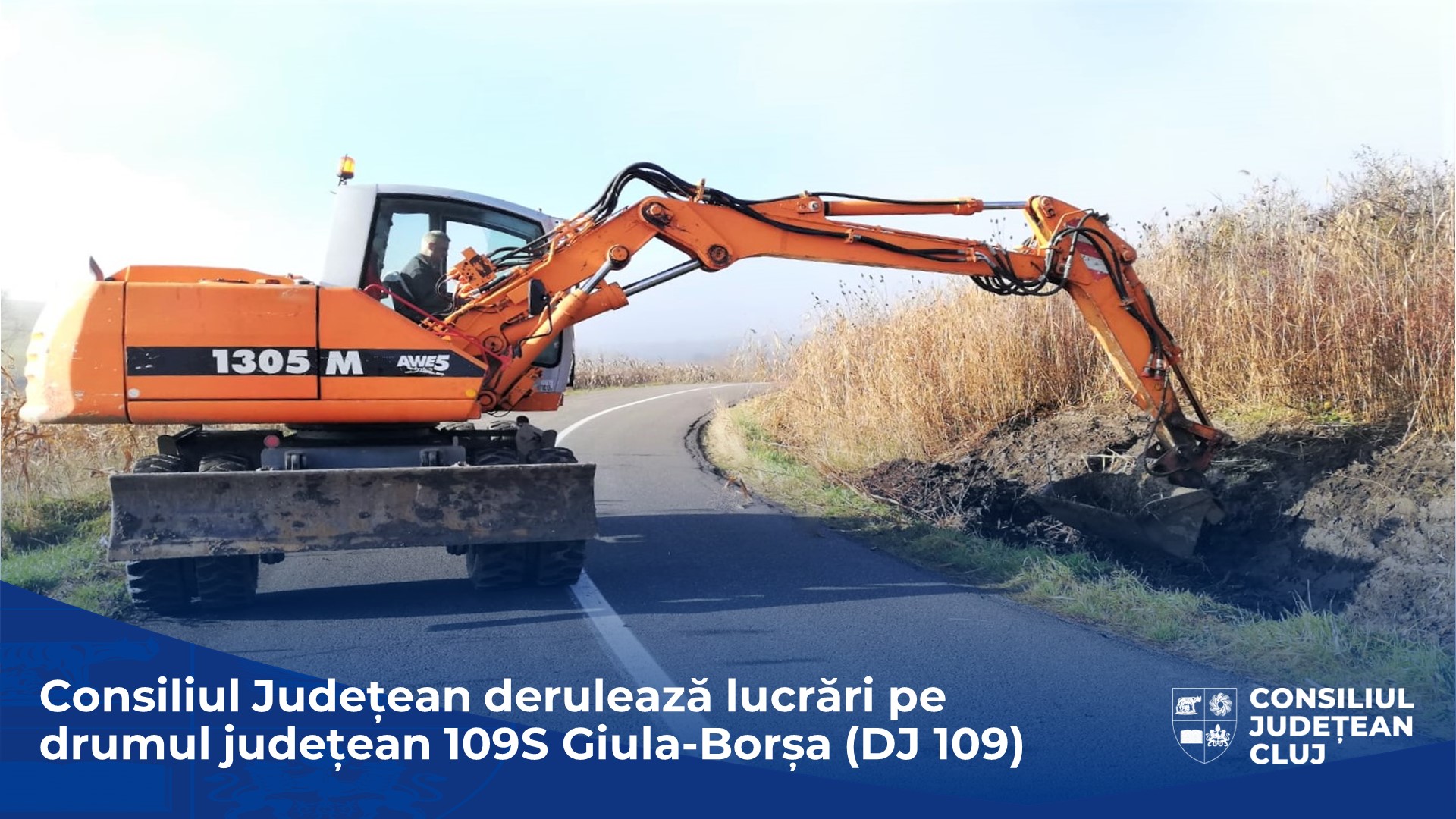 Consiliul Județean derulează lucrări pe drumul județean 109S Giula – Borșa (DJ 109)