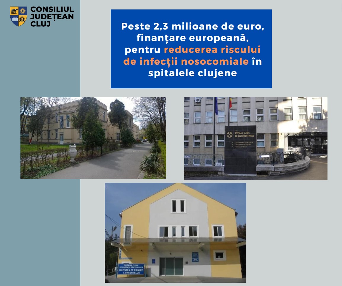 Consiliul Județean Cluj a obținut finanțare prin PNRR pentru trei noi proiecte