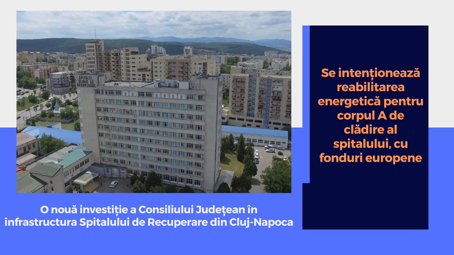O nouă investiție a Consiliului Județean în infrastructura Spitalului de Recuperare din Cluj-Napoca