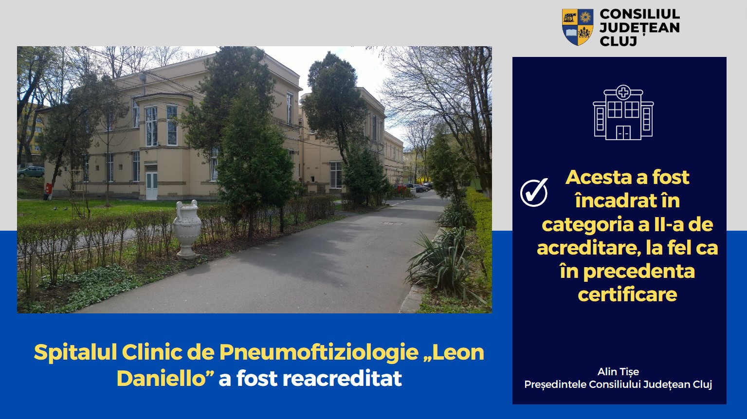 Spitalul Clinic de Pneumoftiziologie „Leon Daniello” a fost reacreditat cu succes