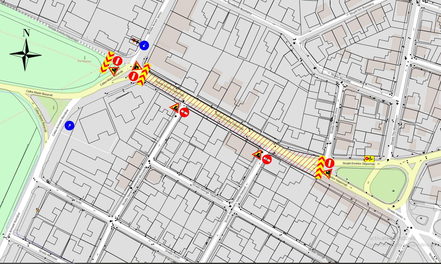Un tronson al străzii Evreilor Deportați se închide în weekend.  S-au stabilit rute ocolitoare