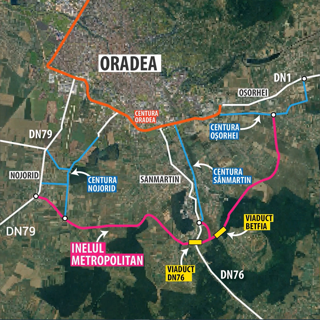 Lucrări pe lotul 2 al Inelului Metropolitan, între Oșorhei și Băile Felix