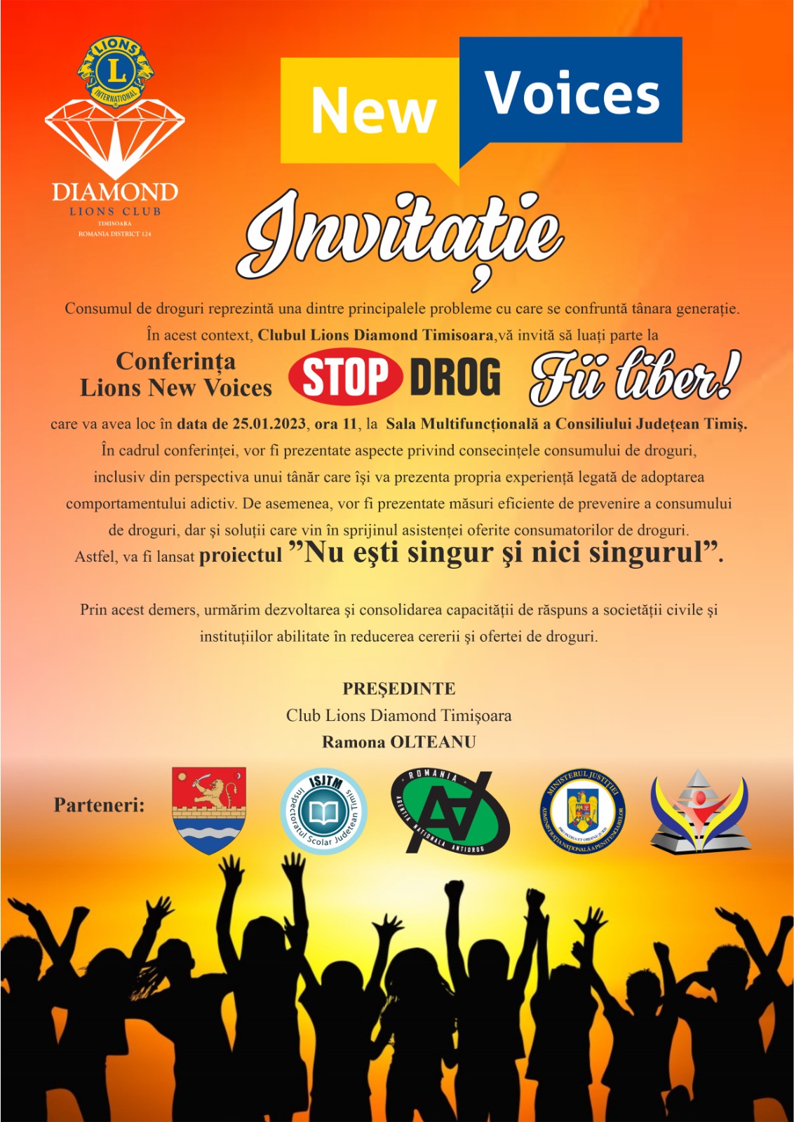 „Stop drog! Fii liber!¨ Demers pentru reducerea consumului de droguri