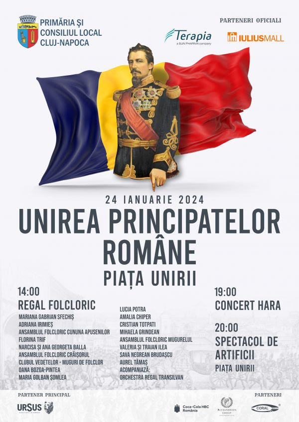 Clujul sărbătorește Ziua Unirii Principatelor Române!